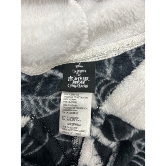 Disney Nightmare Before Christmas Jack Skellington Hooded Fleece Onesie Size XL - Picture 2 of 2